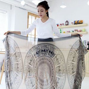 Black & white scarf Bathing suit cover, face cover